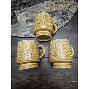 Mid Century Stacking Coffee Mugs Unbranded Tan Japan
